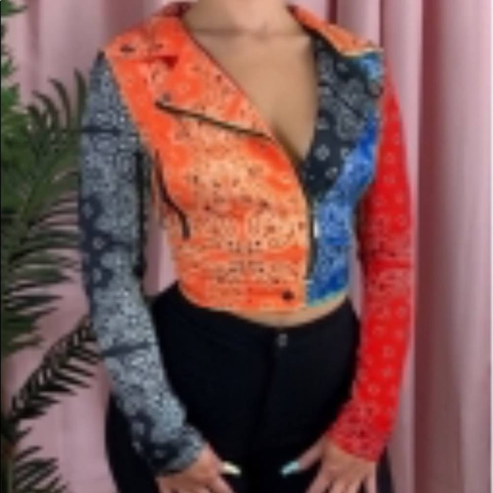 New! Multi colored patchwork jacket